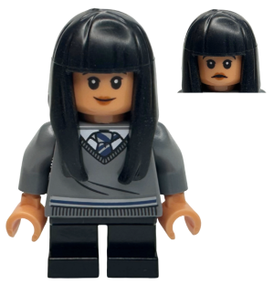Cho Chang - Dark Bluish Gray Ravenclaw Sweater with Crest, Black Short Legs, Flexible Rubber Hair (hp263a)