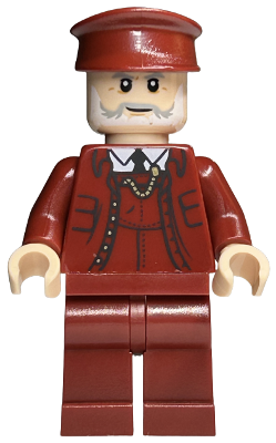 Train Conductor - Male, Dark Red Suit and Hat, Light Nougat Head (hp440)