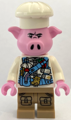 Pigsy - Medium Blue Utility Harness with Pig Head Buckle, Dark Tan Medium Legs with Pockets (mk064)
