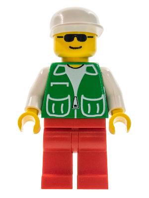 Jacket Green with 2 Large Pockets - Red Legs, White Cap (pck025)