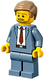 Plane Passenger - Male, Sand Blue Suit, Dark Red Tie, Dark Tan Hair Short Combed Sideways, Beard (cty1192)
