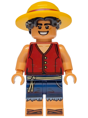 Monkey D. Luffy - Hair Combo, Straw Hat with Black Hair, Open Mouth Smile / Angry (op018)