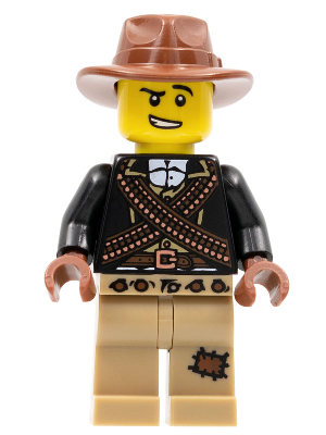 Warrior - Male with Bandoliers, Dark Tan Legs with Patch, Fedora Hat (col264)