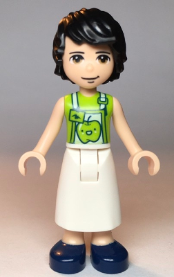 Friends David - Lime Shirt, White Apron with Lime Apple, Dark Blue Shoes (frnd0356)