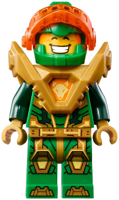 Aaron Fox - Trans-Neon Orange Visor, Pearl Gold Armor, Clip on Back (nex152)