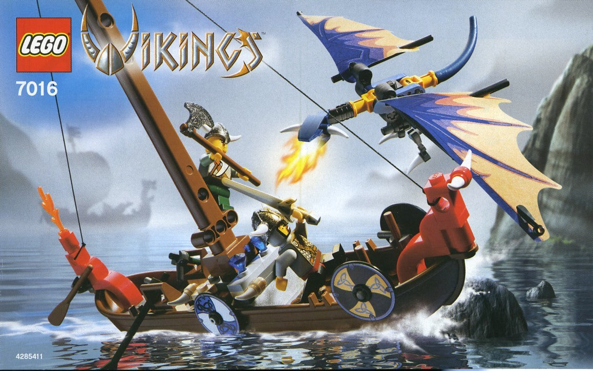 7016 Viking Boat against the Wyvern Dragon (Used) LEGO Vikings