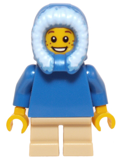 Plain Blue Torso, Tan Short Legs, Blue Hood Fur-lined (hol057)