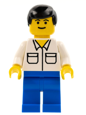 Shirt with 2 Pockets, Blue Legs, Black Male Hair (trn105)