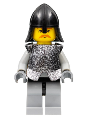 Breastplate - Armor over Light Bluish Gray, Black Neck-Protector, Brown Moustache (cas305)