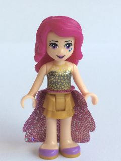 Friends Livi - Pearl Gold Layered Skirt, Gold Sequined Halter Top, Medium Lavender Sequined Cloth Skirt (frnd0120)