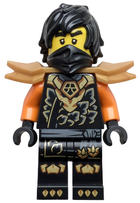 Cole - Dragons Rising, Tunic with Dragon Head, Hair, Wide Pearl Gold Shoulder Armor (njo1038)