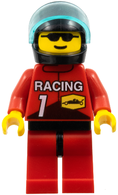 Racing Team 1, Black Helmet, Trans-Light Blue Visor (rac001)