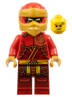Kai - Dragons Rising, Tunic with Large Armor Plates, Red and Pearl Gold Head Wrap (njo0890)