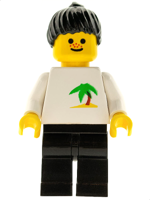 Palm Tree - Black Legs, Black Ponytail Hair (par064)