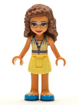 Friends Olivia (Nougat) - Bright Light Yellow Dress and Blue Shoes (frnd0350)