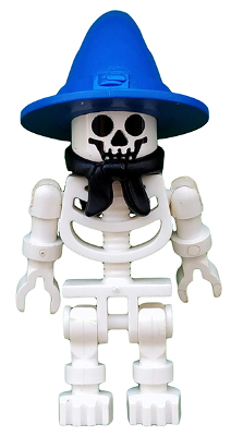 Skeleton with Standard Skull, Blue Wizard / Witch Hat and Black Bandana (Boney) (gen005)