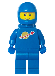 Classic Space - Blue with Air Tanks and Motorcycle (Standard) Helmet, Brown Eyebrows, Thin Grin (Reissue) (sp004new2)