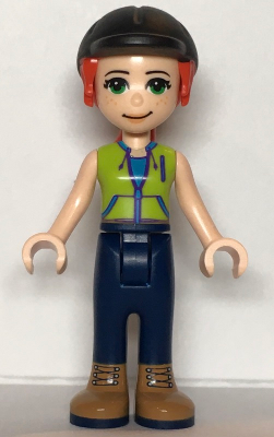 Friends Mia - Dark Blue Trousers, Lime Jacket Top, Black Riding Helmet (frnd0469)