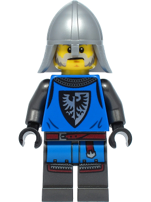 Black Falcon - Male, Pearl Dark Gray Detailed Legs, Flat Silver Neck Protector (cas554)