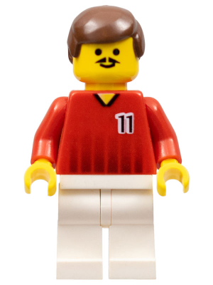 Soccer Player - Red and White Team with Number 11 (soc090)