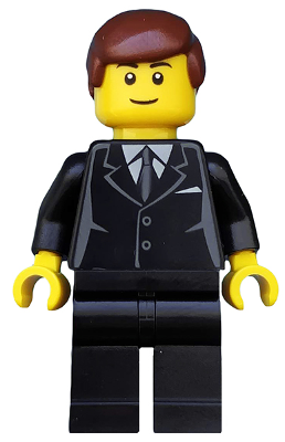 Suit Black, Reddish Brown Male Hair, Black Eyebrows, Thin Grin (twn173)