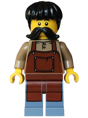 Pirate - Male, Reddish Brown Apron, Black Hair and Moustache (bdp260)