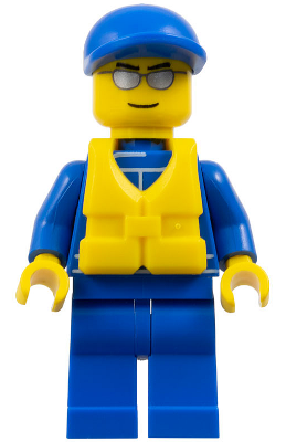Octan - Blue Oil, Blue Legs, Life Jacket with Center Buckle, Blue Short Bill Cap (oct056a)