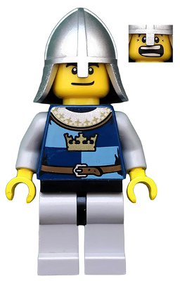 Fantasy Era - Crown Knight Quarters, Helmet with Neck Protector, Dual Sided Head (cas371)