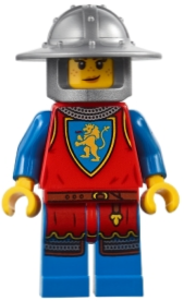 Medieval Seaside Market Lion Knight Archer - Female, Flat Silver Broad Brim Helmet (bdp185)