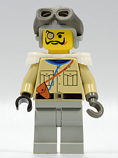 Lord Sam Sinister / Baron von Barron - Tan Shirt, Light Gray Legs, Light Gray Aviator Cap, Dark Gray Goggles, White Epaulettes (adv005)