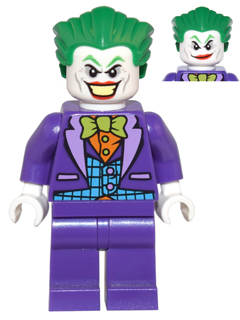 The Joker - Medium Azure Vest, Lime Bow Tie, Large Smile / Smirk (sh0206)