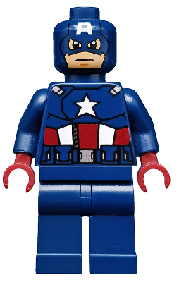 Captain America - Dark Blue Suit with Dark Blue Belt, Dark Red Hands, Mask (sh0014)