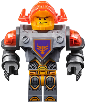 Axl - Trans-Neon Orange Visor, Flat Silver Torso (nex069)