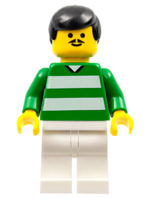 Soccer Player - Green and White Team with Number 4 on Back (soc149)