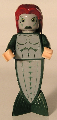 Merperson - Dark Green Body, Dark Red Long Hair (hp067)