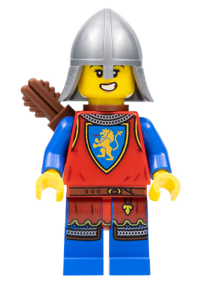 Lion Knight - Female, Flat Silver Neck Protector, Quiver (cas565)