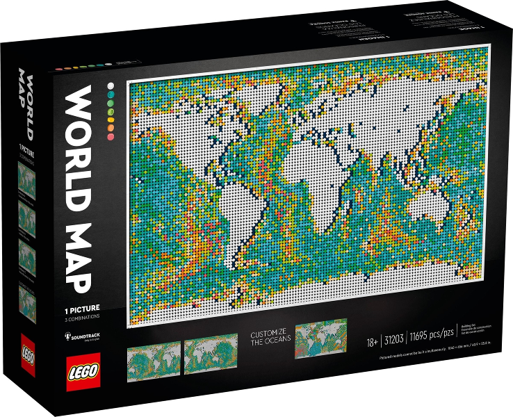 31203 World Map (Retired) LEGO Art