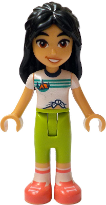 Friends Liann - White Knotted T-Shirt with Tent, Lime Trousers, Coral Shoes (frnd0754)