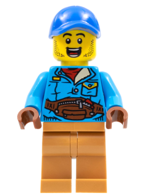 Man, Blue Cap, Dark Azure Jacket, Medium Nougat Legs (hol263)