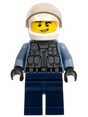 Police Officer - Sand Blue Police Jacket, Dark Blue Legs, White Helmet (cty1285)