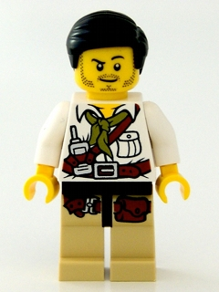 Hero - White Shirt with Olive Green Bandana (dino006)