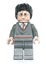 Harry Potter - Gryffindor Stripe Torso, Dark Bluish Gray Legs, Eyebrows Above Glasses (hp086)