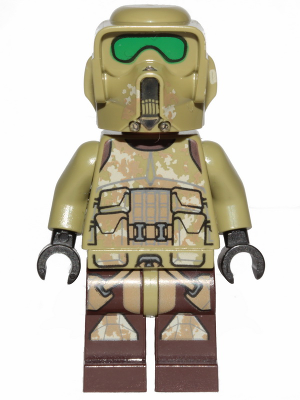 Clone Scout Trooper, 41st Elite Corps (Phase 2) - Kashyyyk Camouflage, Dark Tan Markings on Legs, Scowl (sw1002)