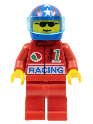 Octan - Racing, Red Legs, Blue Helmet 4 Stars & Stripes, Trans-Light Blue Visor (oct039)