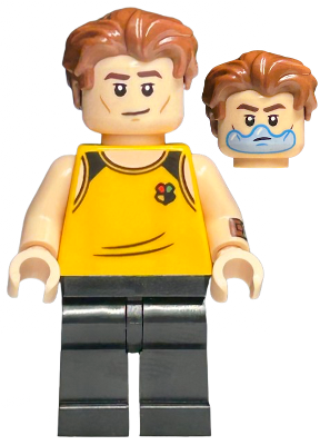Cedric Diggory - Bright Light Orange Hufflepuff Tank Top, Water Bubble over Mouth (hp507)