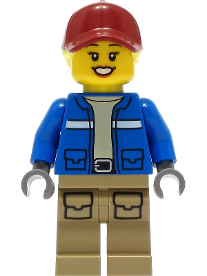 Wildlife Rescue Explorer - Female, Blue Jacket, Dark Tan Legs with Pockets, Dark Red Cap, Bright Light Yellow Hair (cty1305)