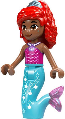 Ariel, Mermaid (Medium Brown) - Magenta Top, Medium Azure Tail (dp193)