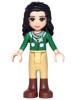 Friends Emma - Tan Riding Pants, Green Sweater with Scarf (frnd0180)