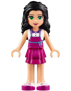 Friends Emma - Magenta Layered Skirt, White Top with Magenta Apron (frnd0183)