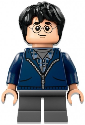 Harry Potter - Dark Blue Hoodie, Dark Bluish Gray Short Legs (hp495)